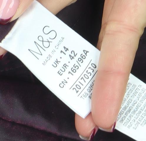 Womens UK Size 14 Marks and Spencer Purple Parka Coat