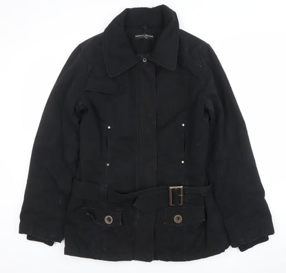 Womens UK Size 10 Dorothy Perkins Black Parka Coat