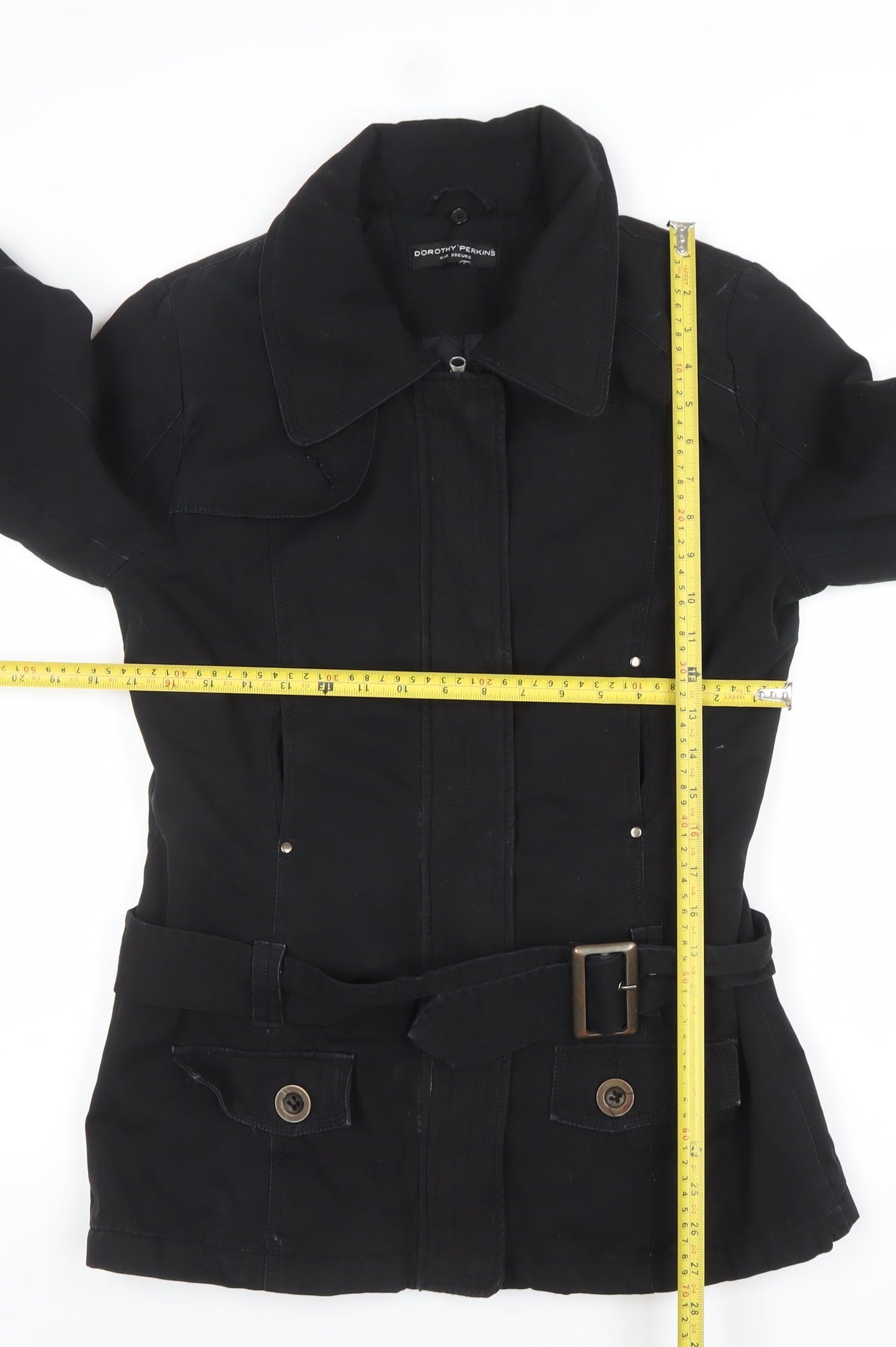 Womens UK Size 10 Dorothy Perkins Black Parka Coat