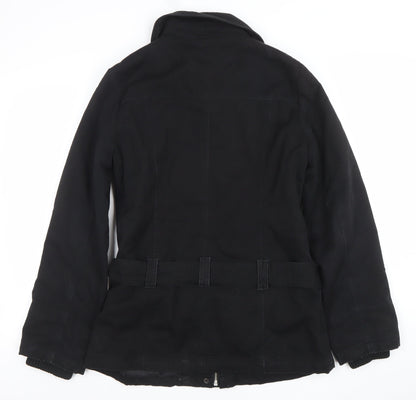 Womens UK Size 10 Dorothy Perkins Black Parka Coat