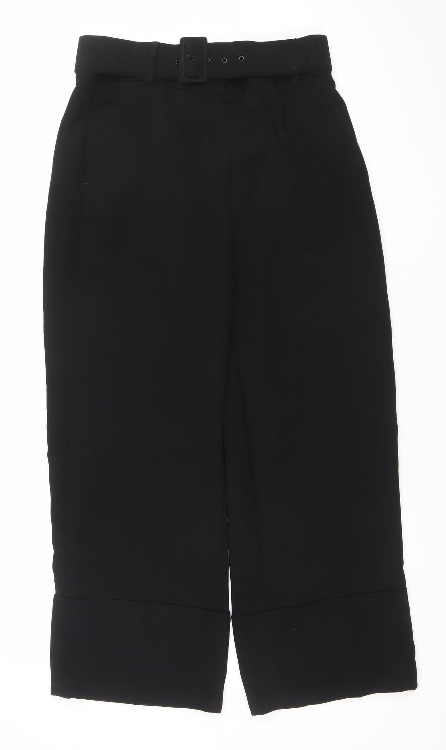 Womens UK Size 10 Mango Slim Fit Dress Pants Black Trousers