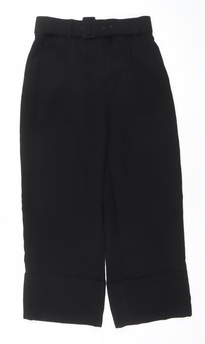 Womens UK Size 10 Mango Slim Fit Dress Pants Black Trousers