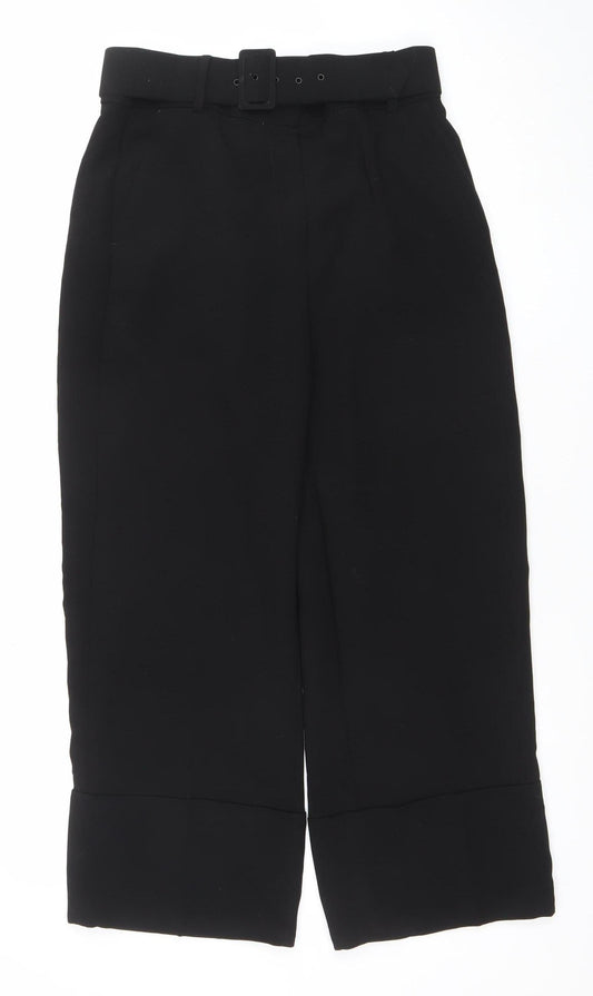 Womens UK Size 10 Mango Slim Fit Dress Pants Black Trousers