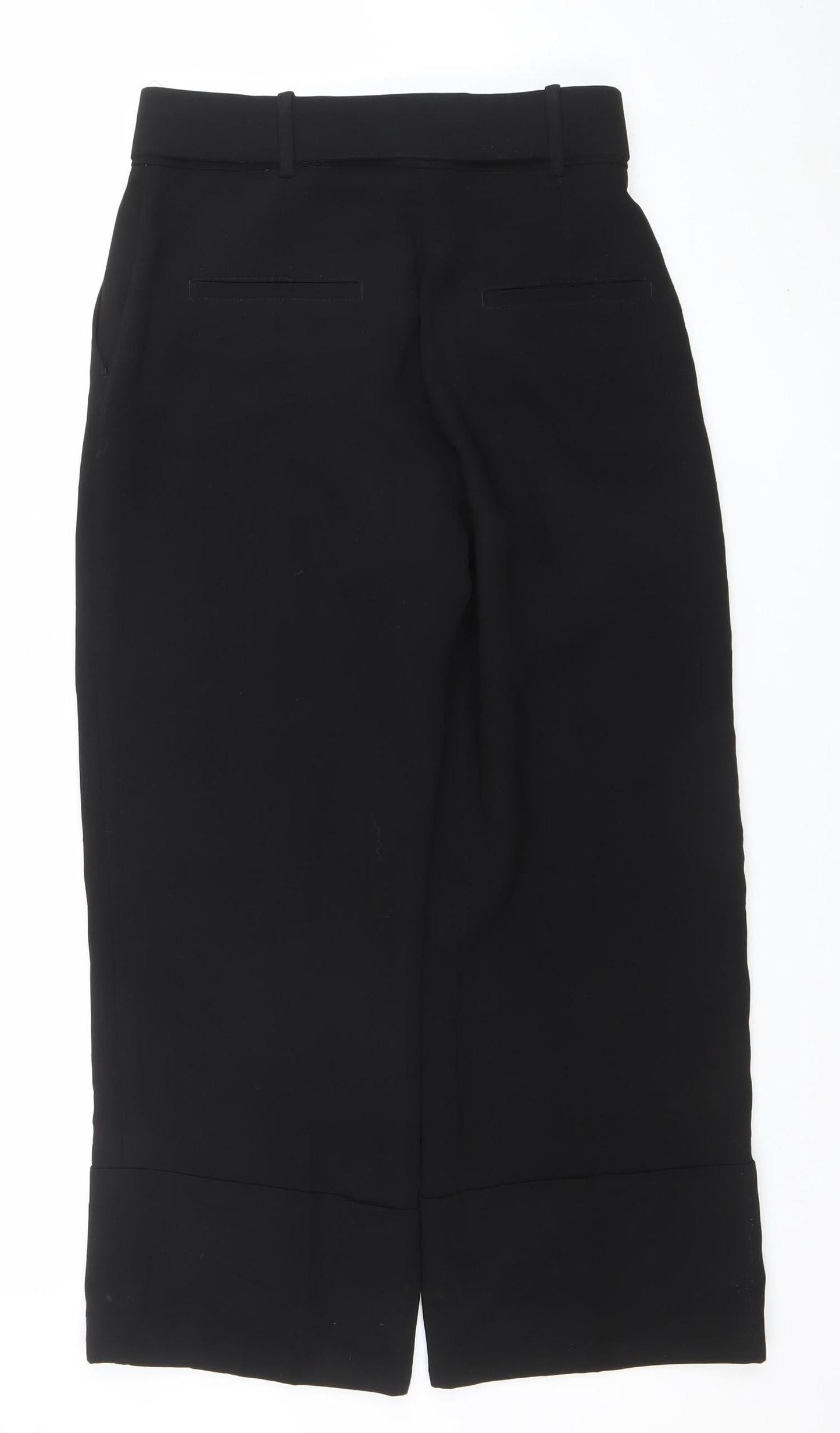 Womens UK Size 10 Mango Slim Fit Dress Pants Black Trousers