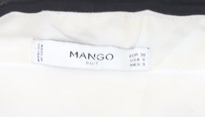 Womens UK Size 10 Mango Slim Fit Dress Pants Black Trousers