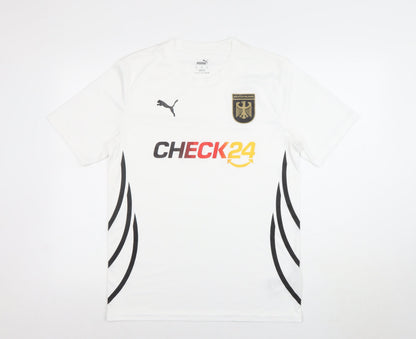 Mens UK Size M PUMA White FootballGym & TrainingRunning & Jogging T-Shirt