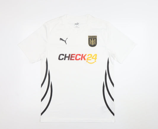 Mens UK Size M PUMA White FootballGym & TrainingRunning & Jogging T-Shirt