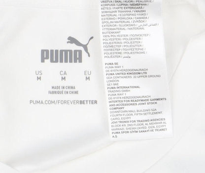 Mens UK Size M PUMA White FootballGym & TrainingRunning & Jogging T-Shirt