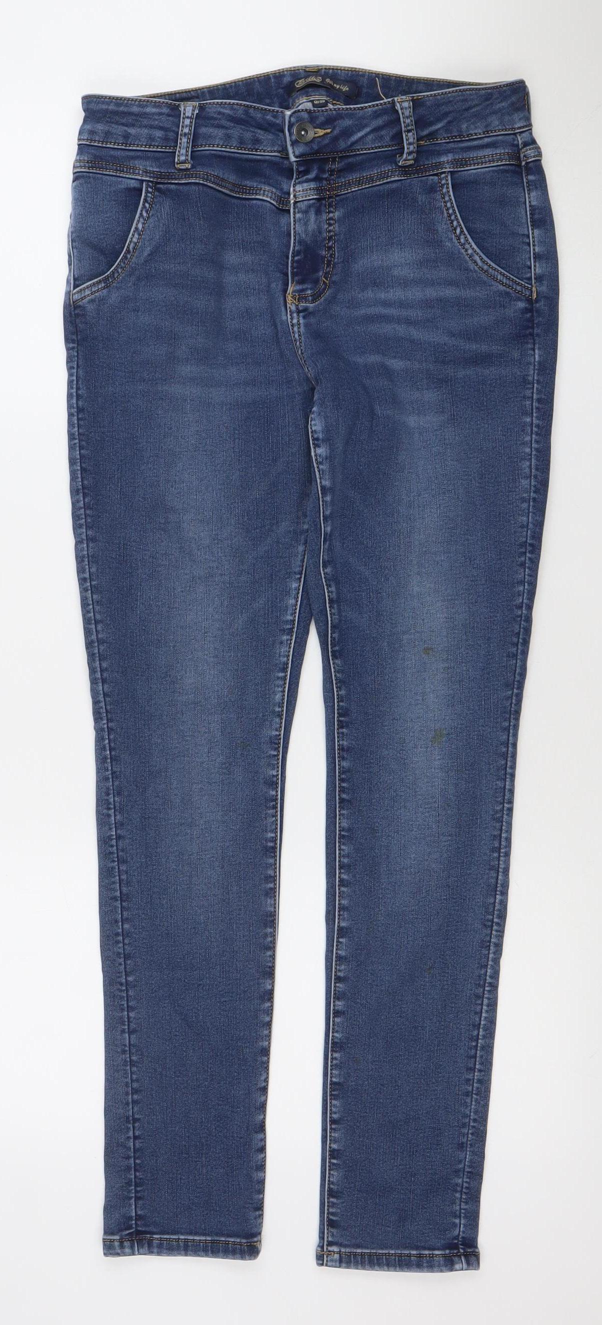 Womens UK Size M Texil3 Slim Fit Skinny Blue Jeans