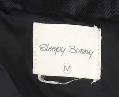 Womens UK Size M Sleepy Bunny Black Puffer Jacket