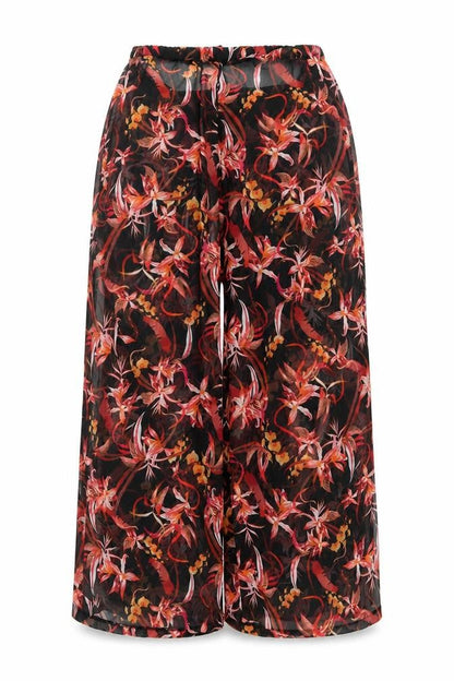 Womens UK Size 14 Figleaves Curve Regular Fit Cropped Multicoloured Trousers