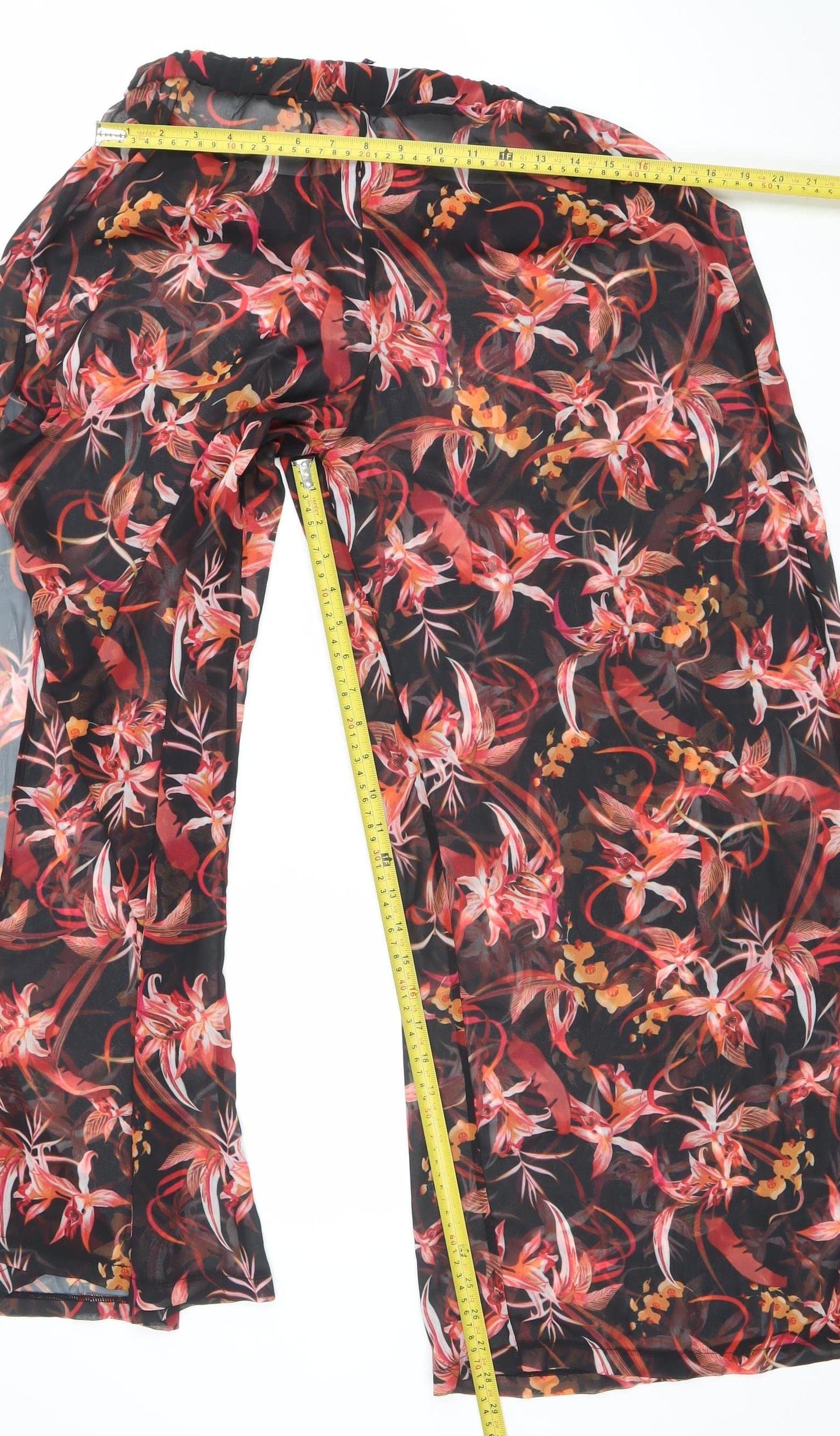 Womens UK Size 14 Figleaves Curve Regular Fit Cropped Multicoloured Trousers