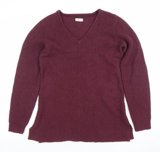 Womens UK Size 10 Fat Face Purple Pullover Jumper