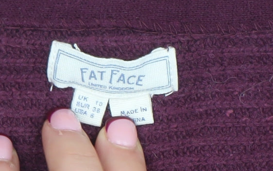 Womens UK Size 10 Fat Face Purple Pullover Jumper