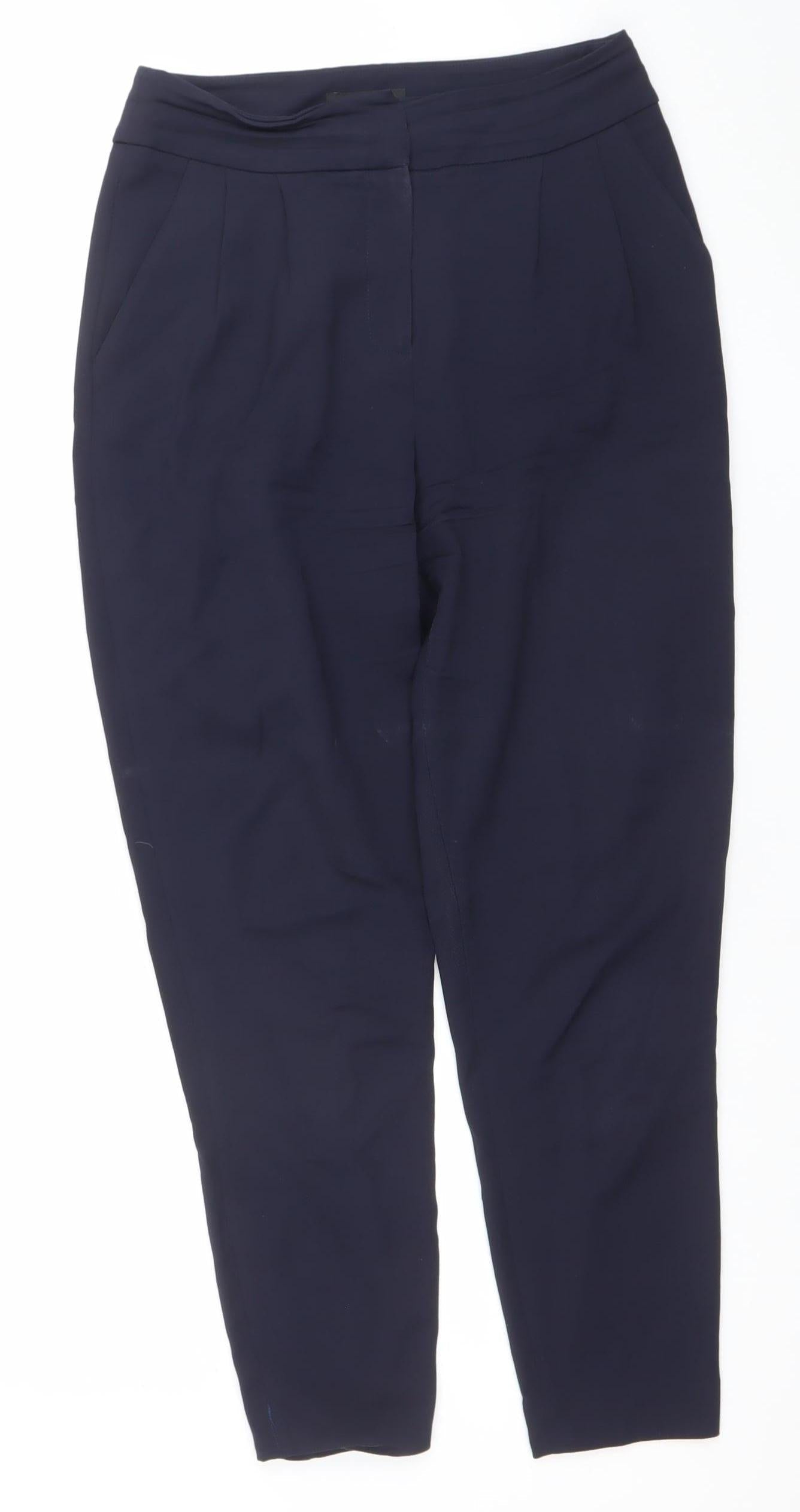 Womens UK Size 8 Austin Reed Regular Fit Business Formal Workwear Blue Trousers