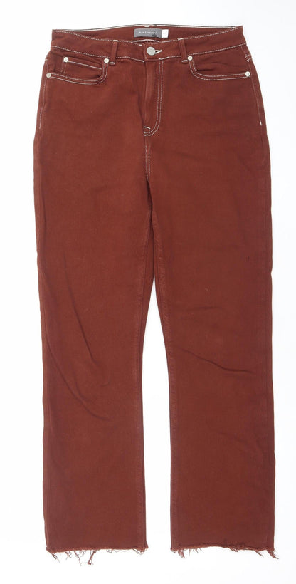 Womens UK Size 10 Mint Velvet Regular Fit Straight Brown Jeans