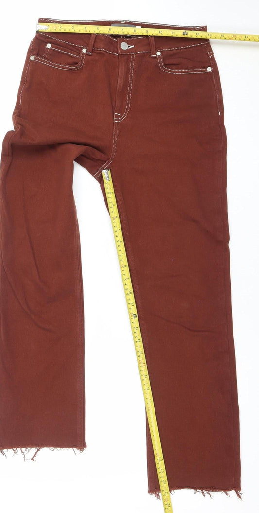 Womens UK Size 10 Mint Velvet Regular Fit Straight Brown Jeans