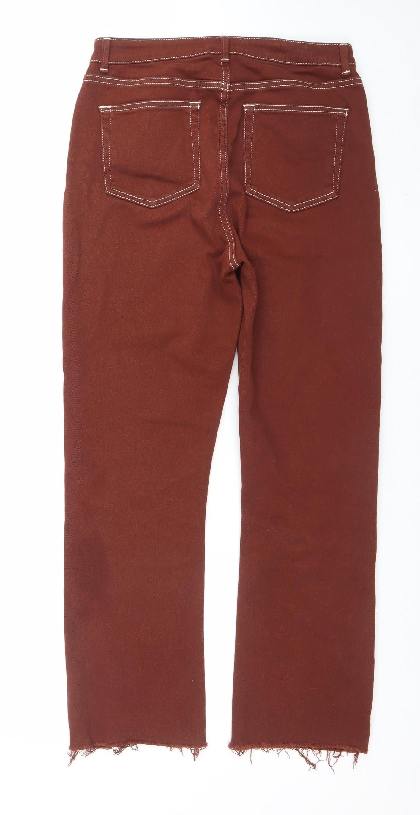 Womens UK Size 10 Mint Velvet Regular Fit Straight Brown Jeans