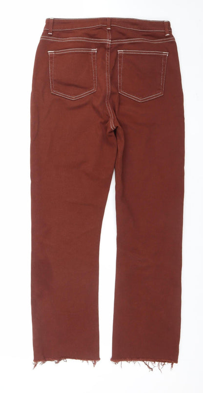Womens UK Size 10 Mint Velvet Regular Fit Straight Brown Jeans