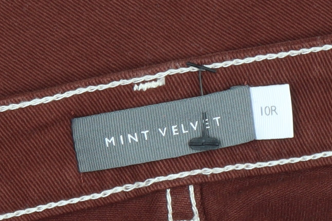 Womens UK Size 10 Mint Velvet Regular Fit Straight Brown Jeans