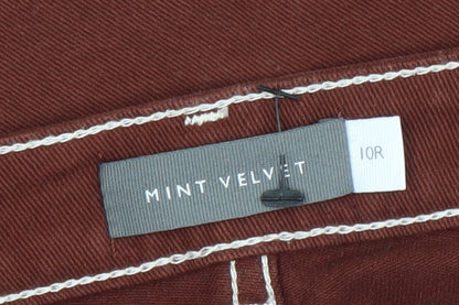 Womens UK Size 10 Mint Velvet Regular Fit Straight Brown Jeans