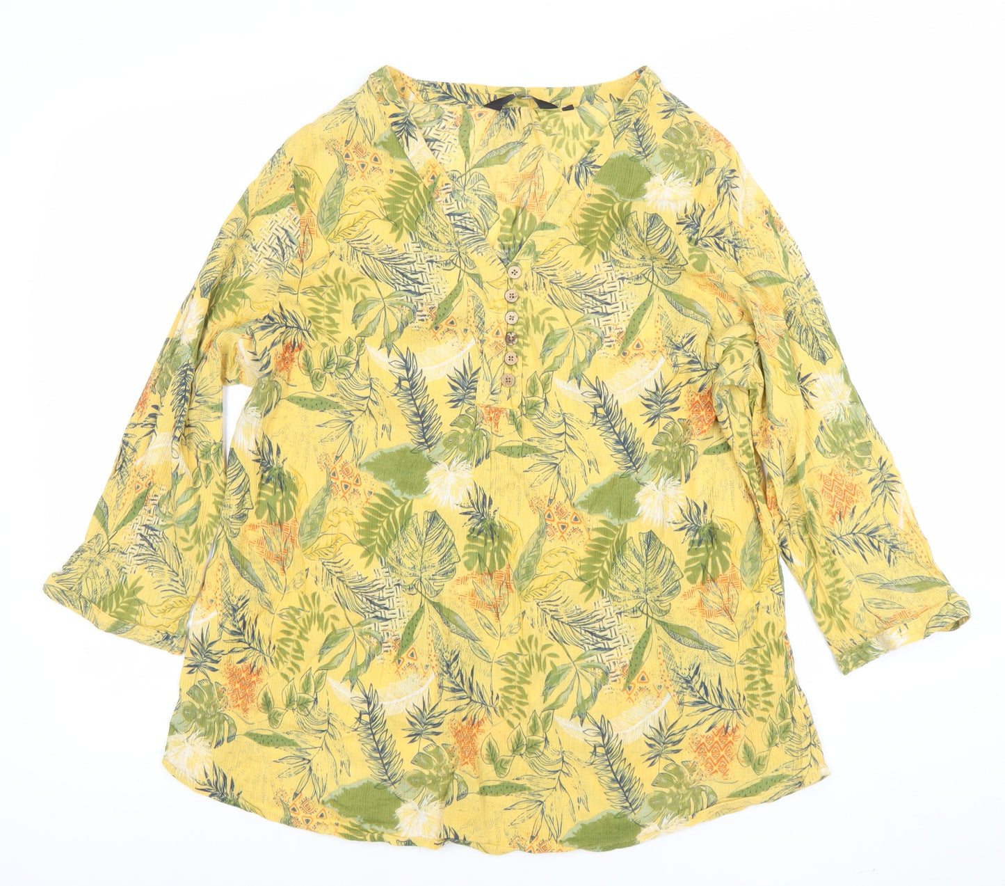 Womens UK Size 20 Isle Collection Yellow Tunic Blouse