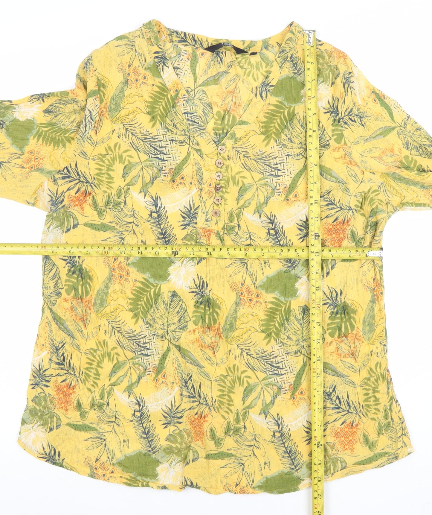 Womens UK Size 20 Isle Collection Yellow Tunic Blouse