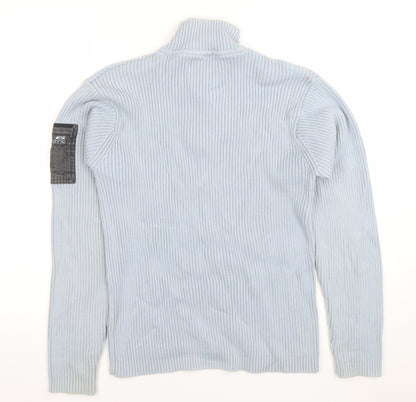 Mens UK Size L JACK & JONES Blue 1/2 Zip Jumper