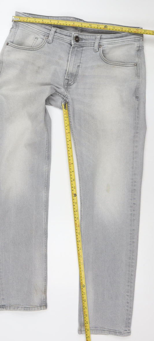 Mens UK Size 34/33 Pepe Jeans Regular Fit Straight Grey Jeans