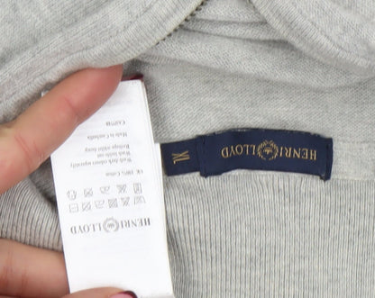 Mens UK Size M Henri Lloyd Grey 1/2 Zip Jumper