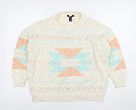 Womens UK Size 12 Mango Ivory Pullover Jumper
