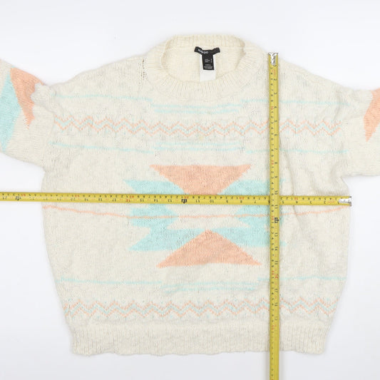 Womens UK Size 12 Mango Ivory Pullover Jumper