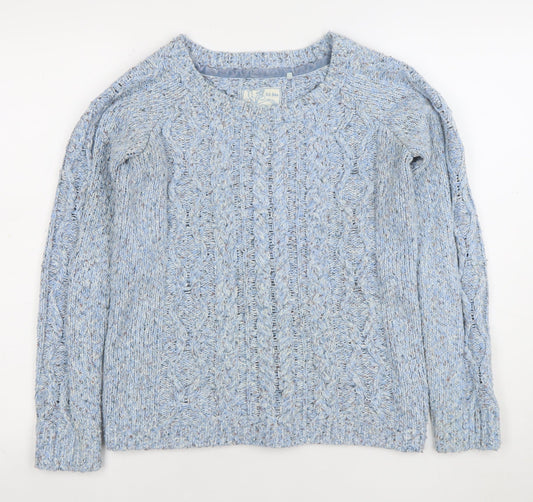 Womens UK Size 10 Fat Face Blue Pullover Jumper