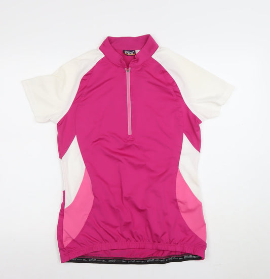 Womens UK Size 12 Crivit Pink Cycling Polo