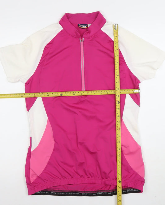 Womens UK Size 12 Crivit Pink Cycling Polo