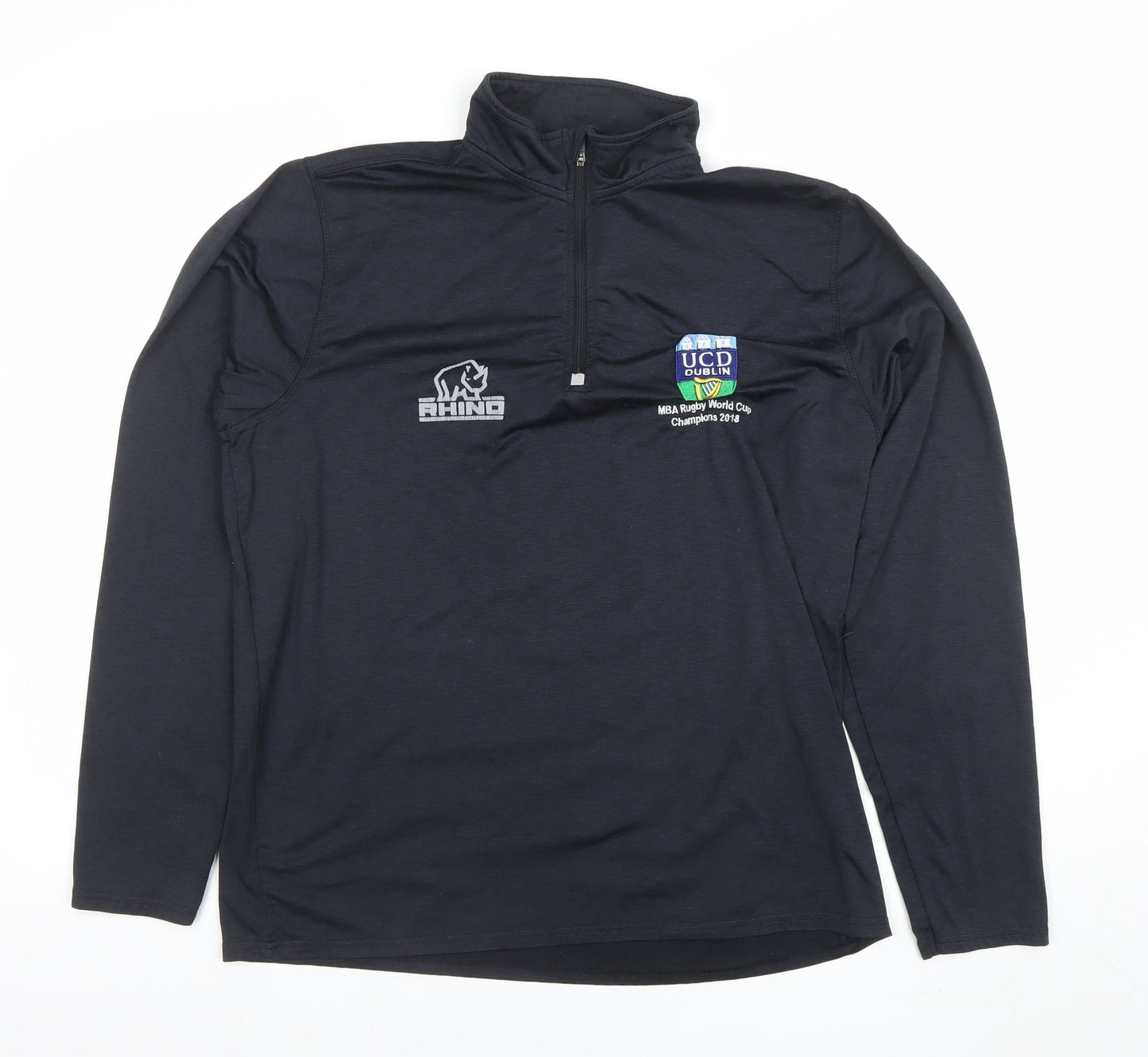 Mens UK Size M Rhino Black RugbyGym & TrainingRunning & Jogging Polo