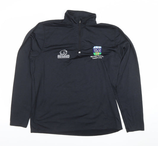Mens UK Size M Rhino Black RugbyGym & TrainingRunning & Jogging Polo