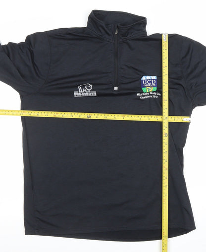 Mens UK Size M Rhino Black RugbyGym & TrainingRunning & Jogging Polo