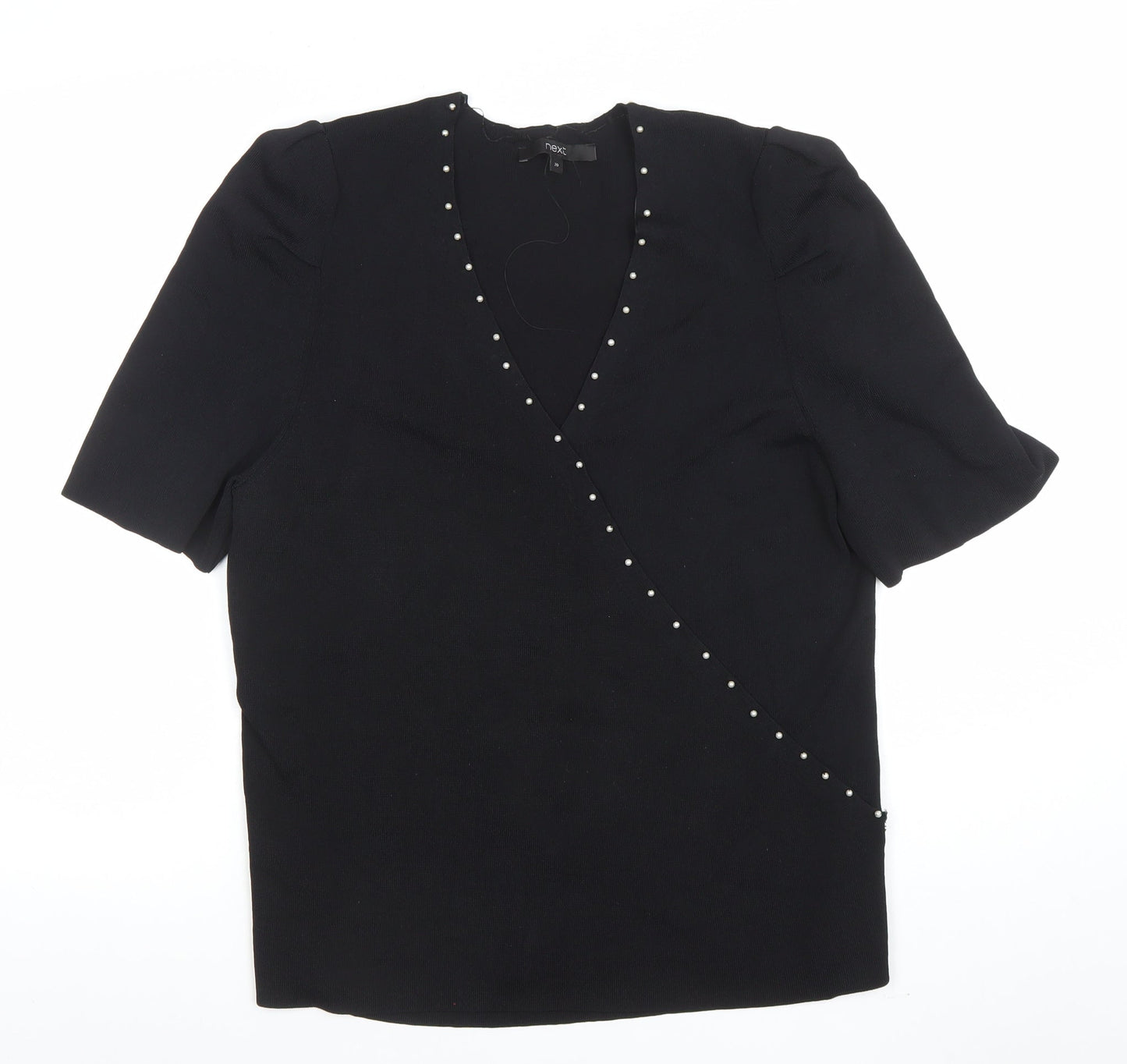 Womens UK Size 20 NEXT Black Wrap Blouse