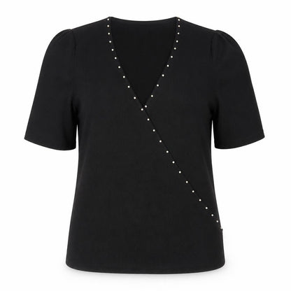 Womens UK Size 20 NEXT Black Wrap Blouse