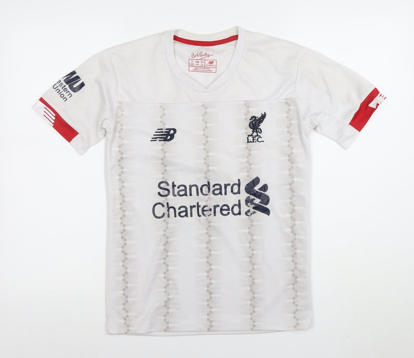New Balance Boys White Liverpool FC M.Salah 11 Football Jersey Top 16 Years