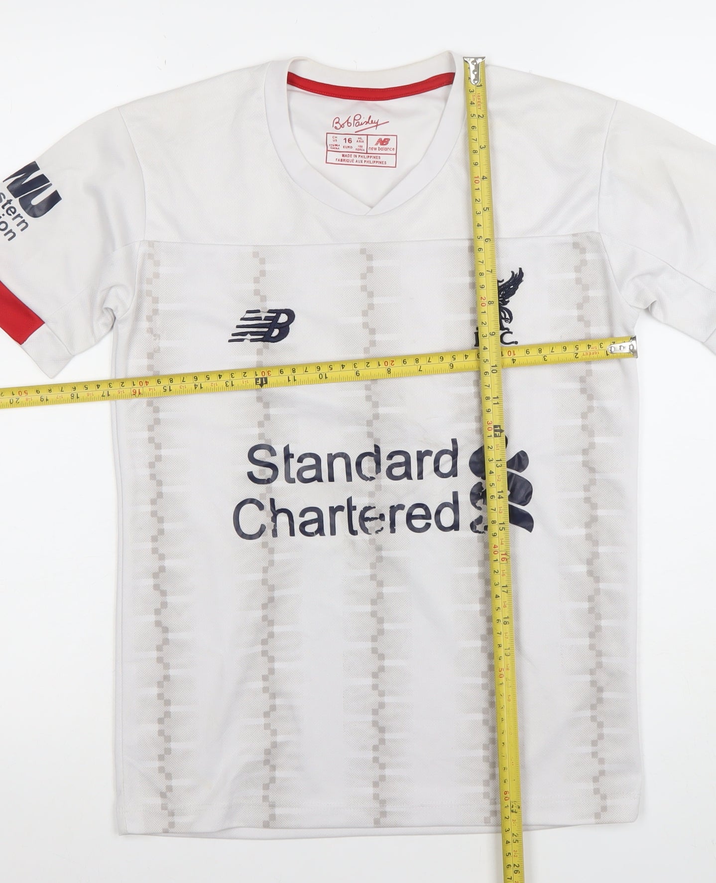 New Balance Boys White Liverpool FC M.Salah 11 Football Jersey Top 16 Years