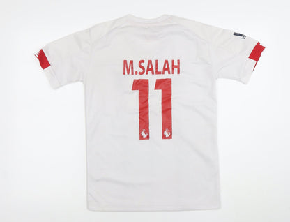 New Balance Boys White Liverpool FC M.Salah 11 Football Jersey Top 16 Years