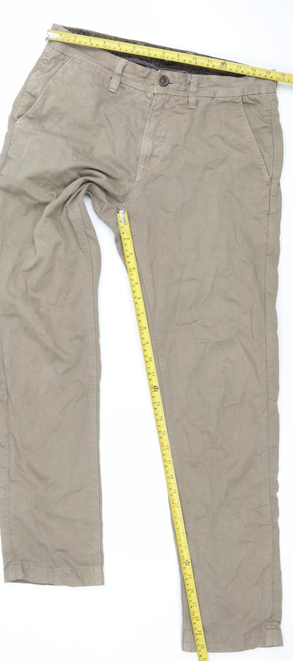 Mens UK Size 30R Ted Baker Regular Fit Straight Beige Jeans