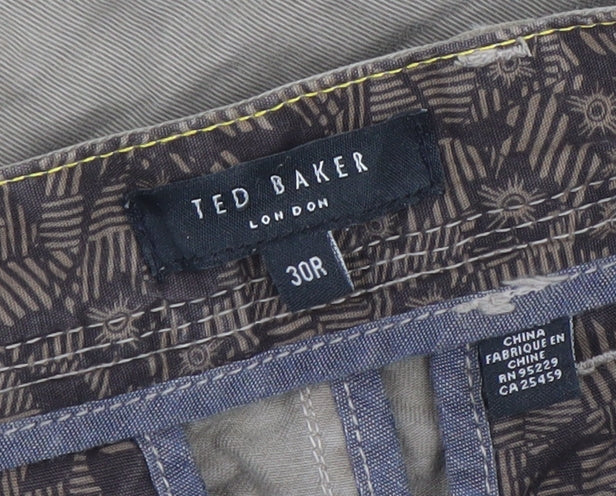 Mens UK Size 30R Ted Baker Regular Fit Straight Beige Jeans