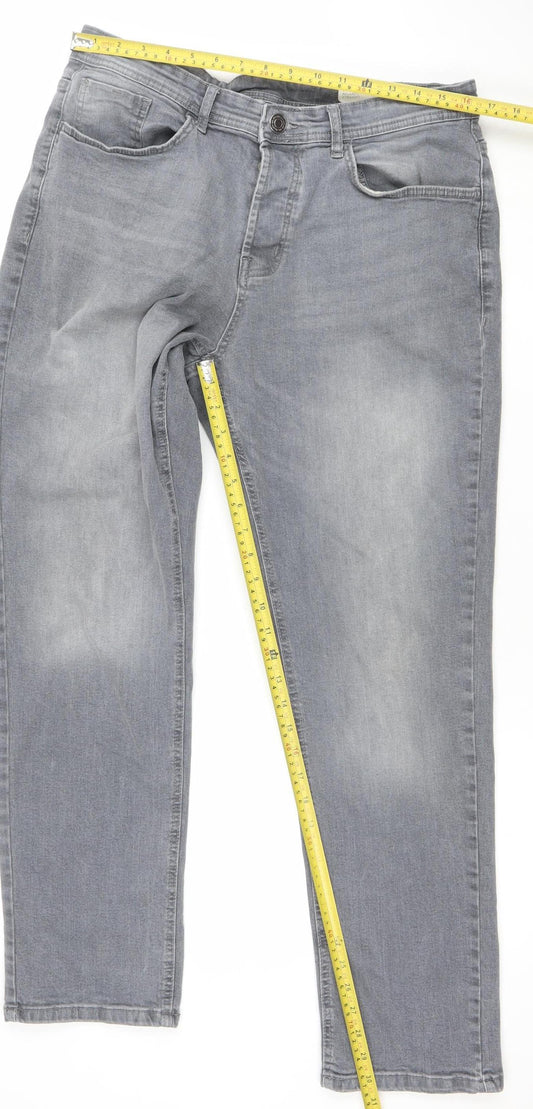 Mens UK Size L denim co Relaxed Fit Straight Grey Jeans