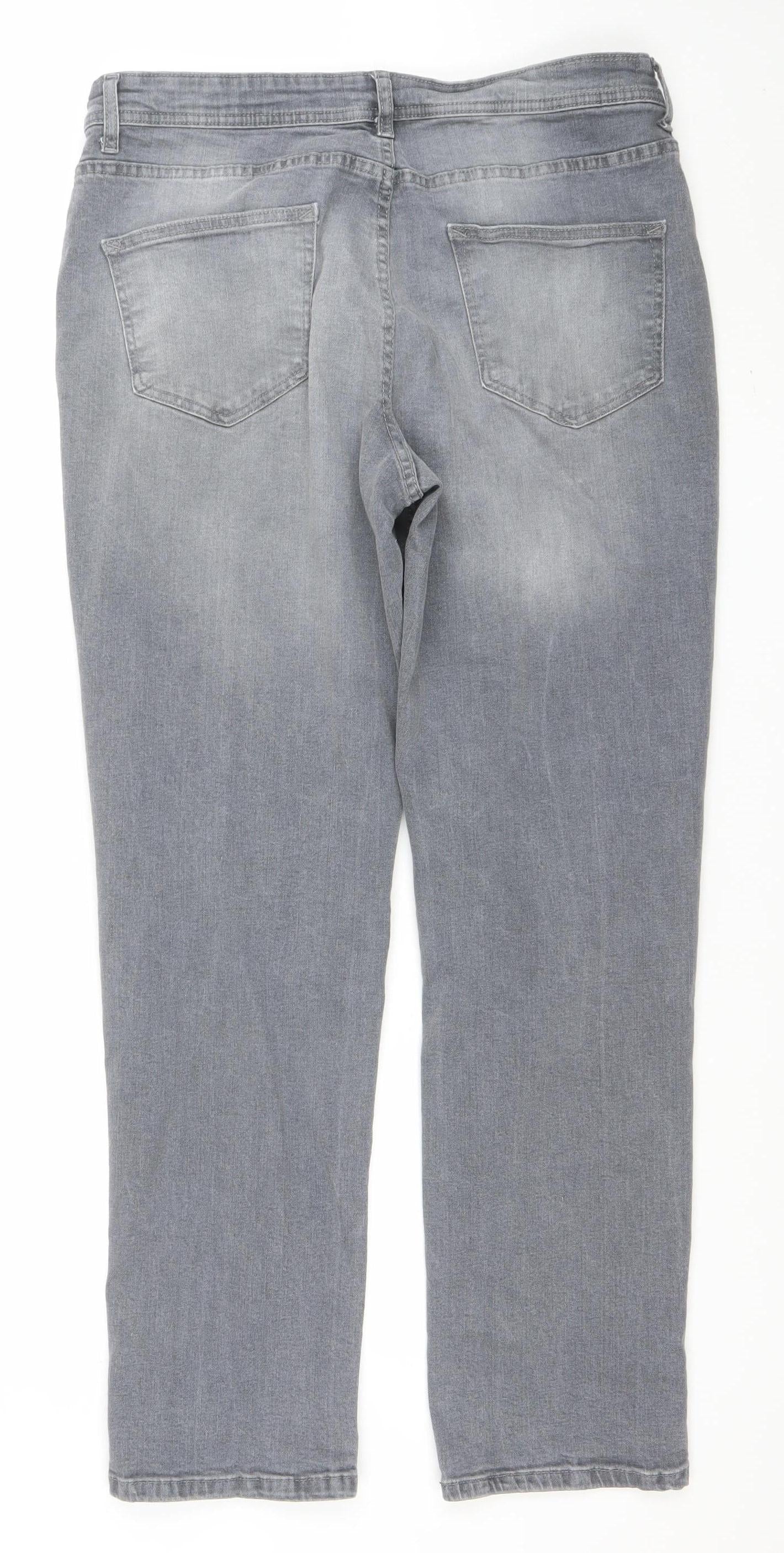 Mens UK Size L denim co Relaxed Fit Straight Grey Jeans