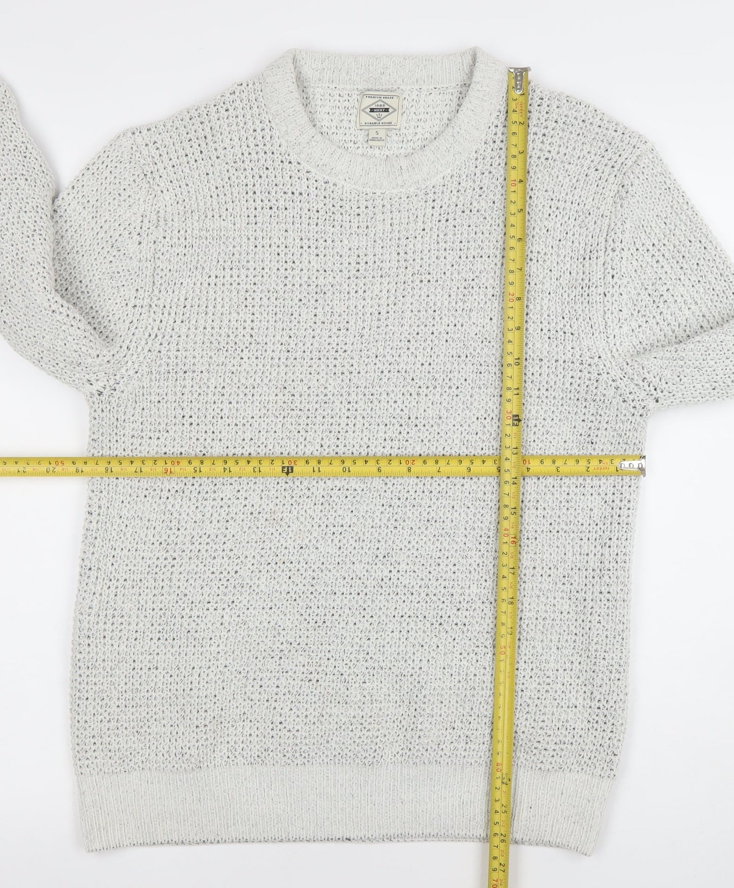 Mens UK Size S NEXT Grey Pullover Jumper