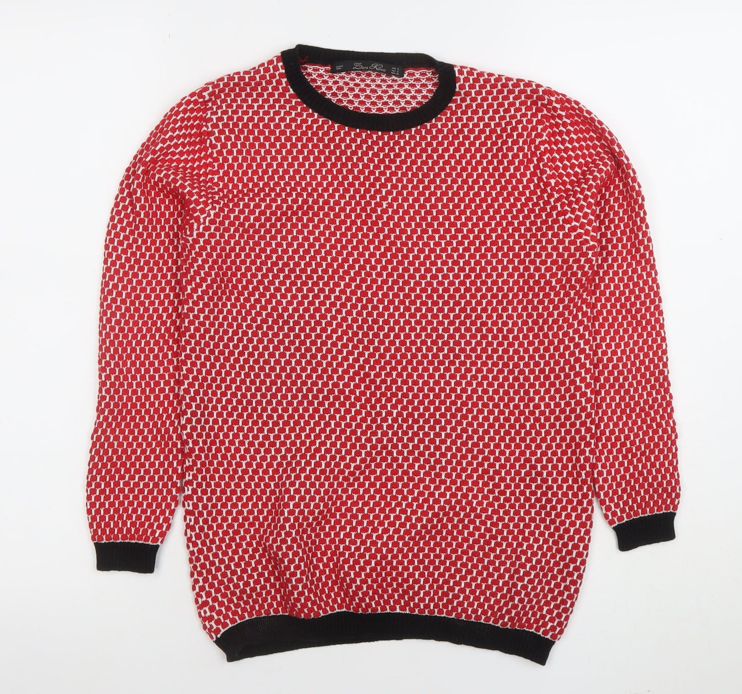 Womens UK Size 8 Zara Red Pullover Jumper