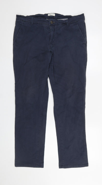 Mens UK Size L Selected Homme Regular Fit Chino Blue Trousers